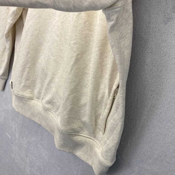 Fabletics 1/4 Zip Pullover Sweater Mens Medium Oatmeal Athletic Raglan Comfy - Picture 11 of 16